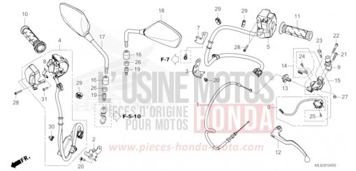 HANDLE SWITCH/GRIP/CABLE/MIRROR CB750AP de 2023